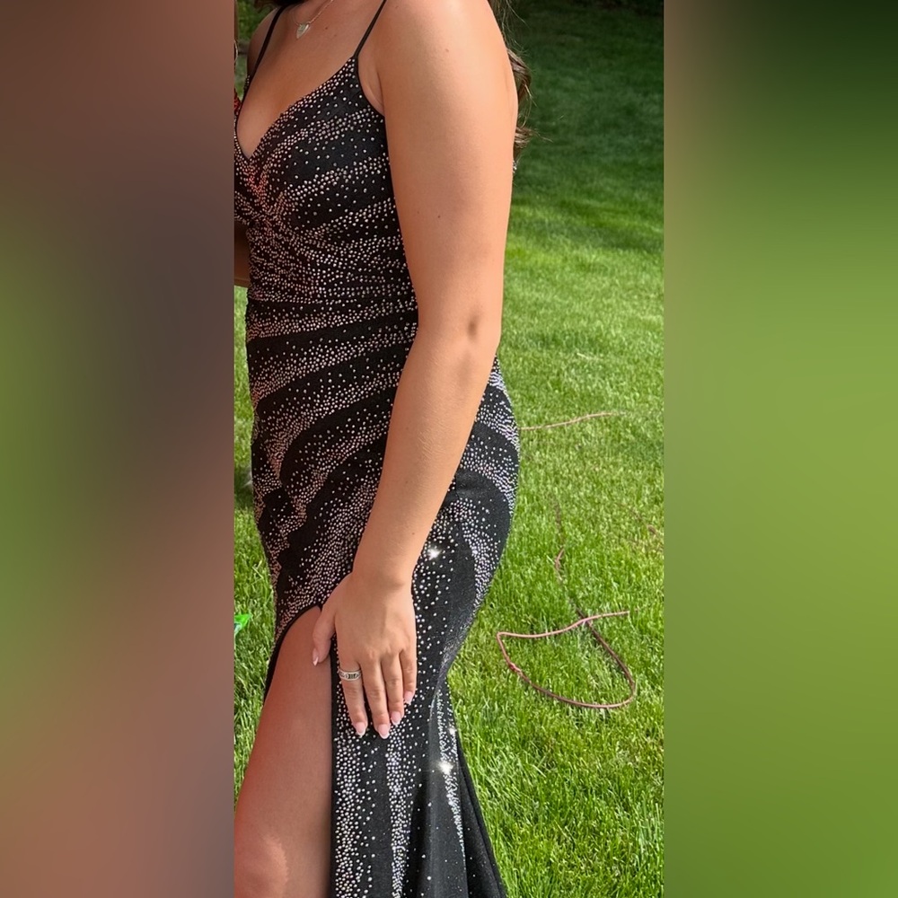 Black diamond long prom dress size 2